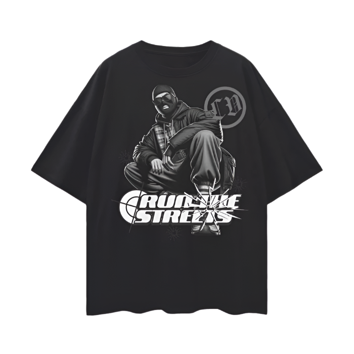 Oversized Gangster Graphic T Shirt