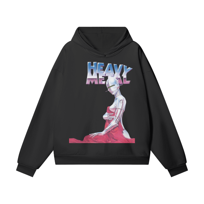 Oversized Heavy Metal Graphic Hoodie