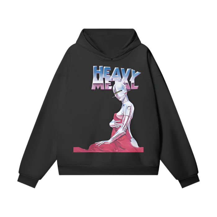 Oversized Heavy Metal Graphic Hoodie