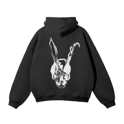 Oversized Graphic Bunny Fleece Hoodie