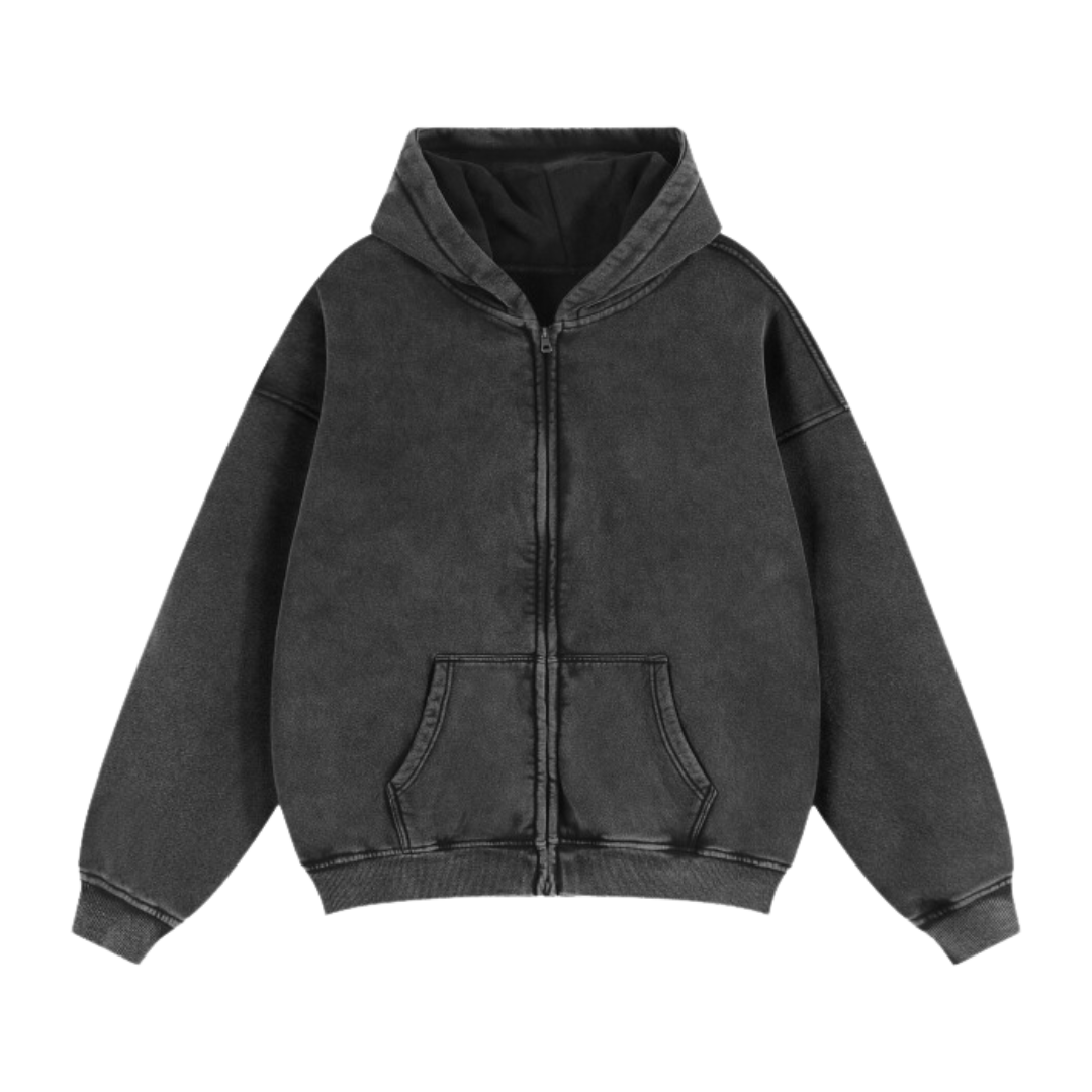 Zip Up Boxy Hoodie